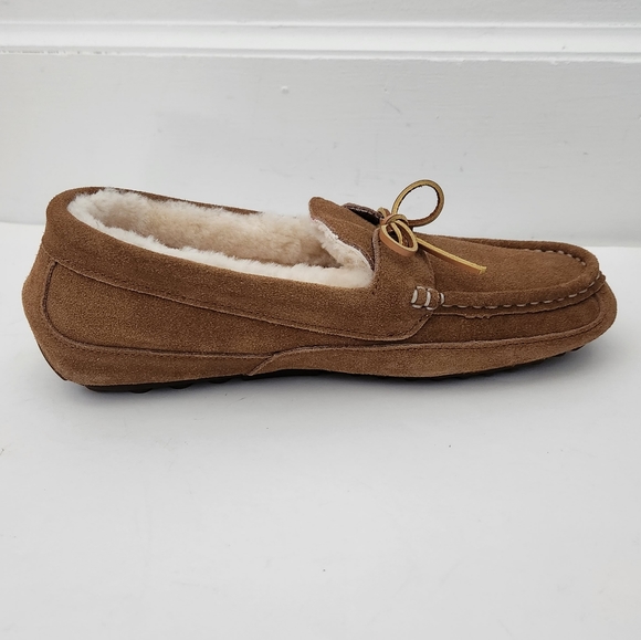 NEW Pajar tan suede leather shearling cabin slippers house shoe men size 42 - Picture 6 of 13